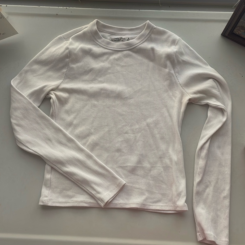 Abercrombie and Fitch Soft Essentials White Long Sleeve